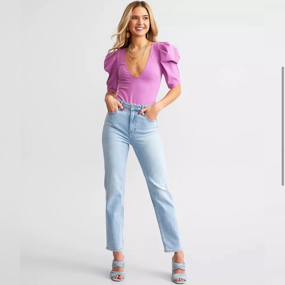 Free People Tops - Free People‎ Va Va Voop Bodysuit in Wildberry Purple.